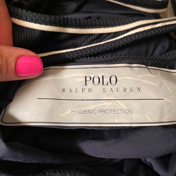 POLO RALPH LAUREN Navy Blue & White Nautical Ribbed One-Piece Swim Suit XXL NEW - Picture 10 of 12